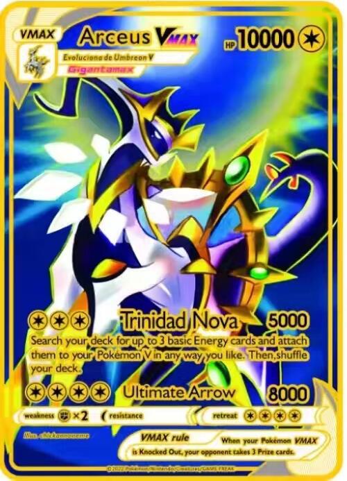 Board Game Anime - Pokemon Metal Card 10000 Points Arceus