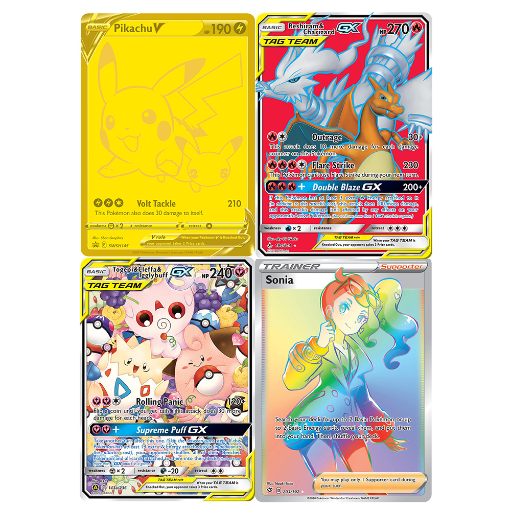 Board Game Template - PKM Foil PROXY Cards Reshiram&Charizard GX