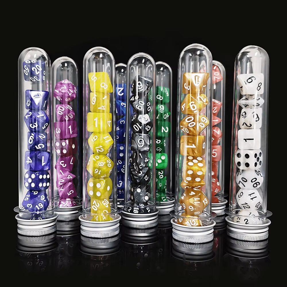 Board Game Youtube - 8Pcs DND Multi-faceted Dice Set+Tube Game