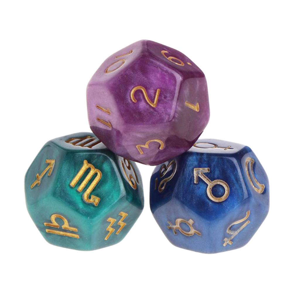 3PCS 12-Sided Dice Astrology T - đánh giá và giá Board Game Template