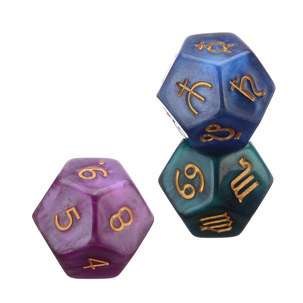 3PCS 12-Sided Dice Astrology T - đánh giá và giá Board Game Template