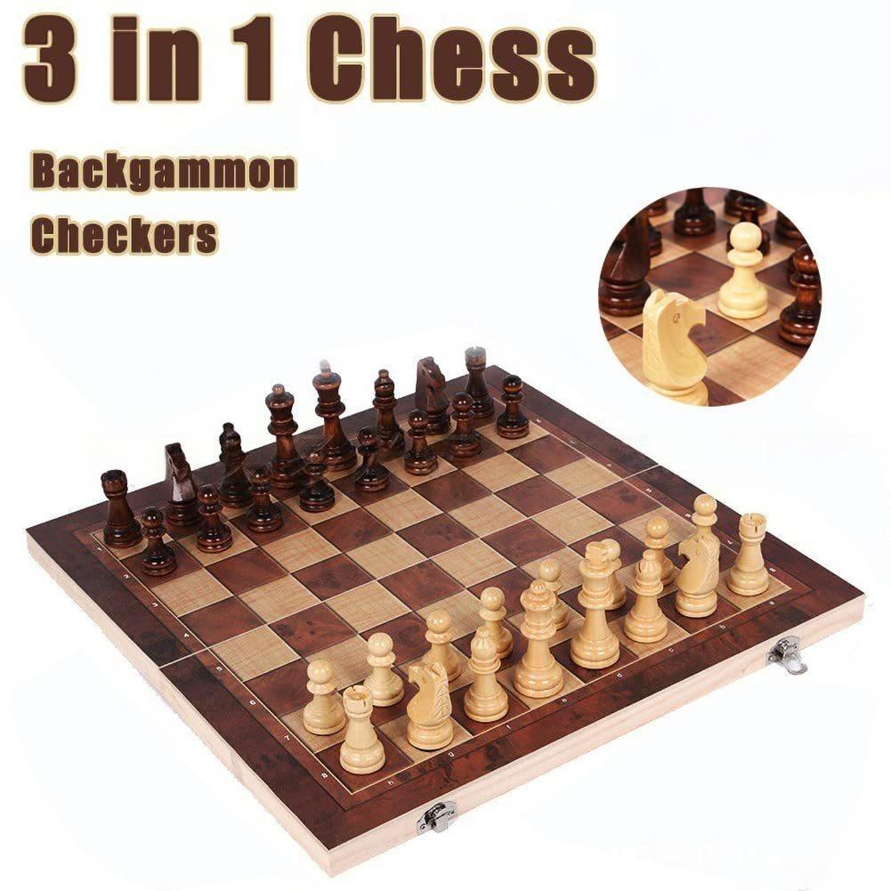 3 in 1 Wooden Chess Backgammon - đánh giá và giá Board Game Yearbook