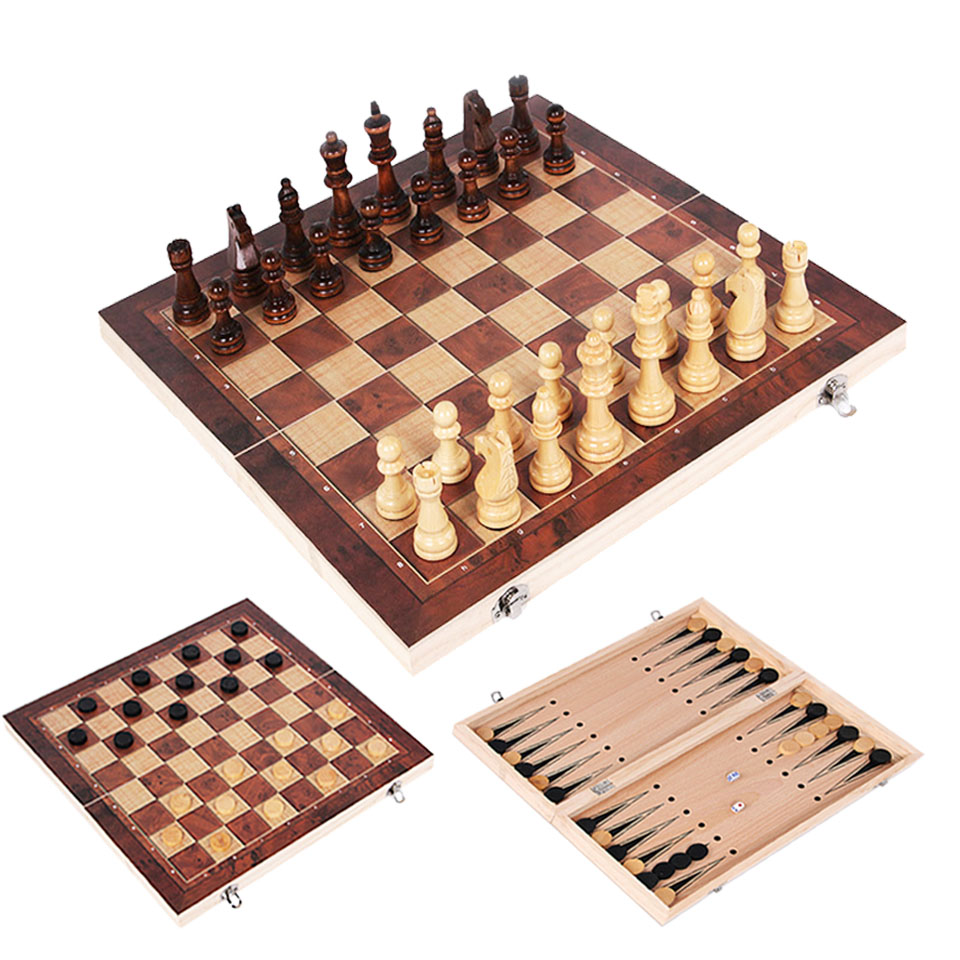 3 in 1 Wooden Chess Backgammon - đánh giá và giá Board Game Yearbook