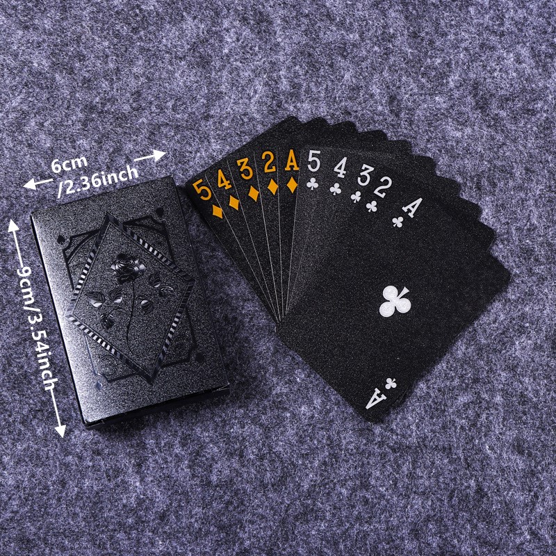 Color Black Gold Playing Card  - đánh giá và giá Board Game With Chips